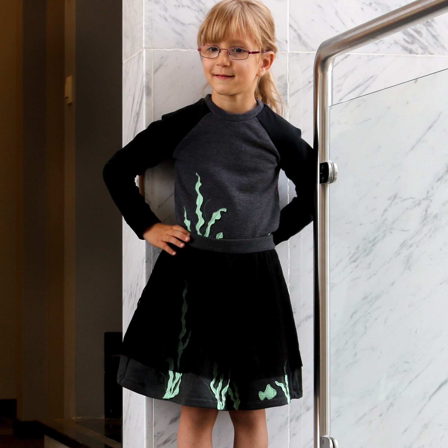 Sweatshirt with Marine Application